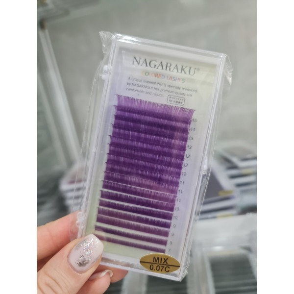 Вії Nagaraku Mix (фіолетовий) 0.07C Нагараку мікс Вії Nagaraku Mix (фіолетовий) 0.07C Нагараку мікс