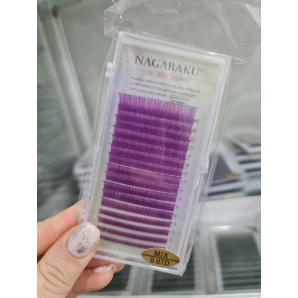 Вії Nagaraku Mix (фіолетовий) 0.07D Нагараку мікс Вії Nagaraku Mix (фіолетовий) 0.07D Нагараку мікс