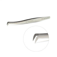 Пінцет для нарощування вій Чобіток Diamond Design Lashes,  дзеркальний (16)