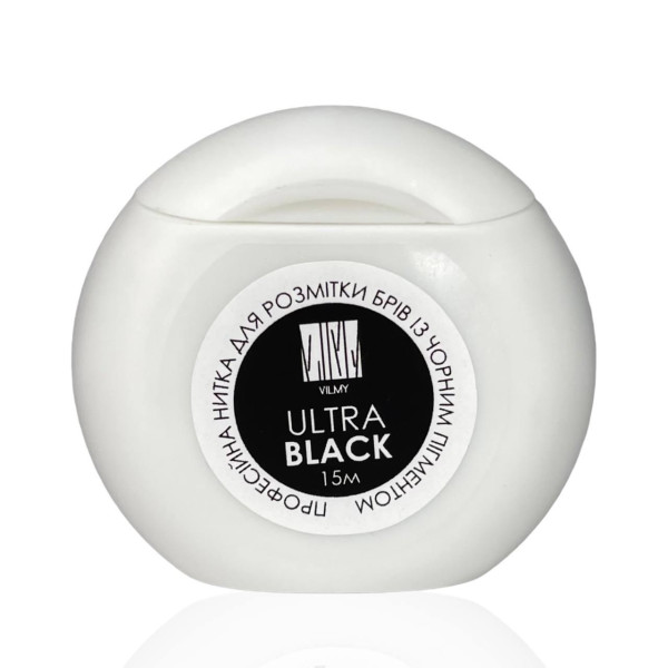 Професійна нитка для розмітки брів VILMY Ultra Black (чорний), 15 м Професійна нитка для розмітки брів VILMY Ultra Black (чорний), 15 м