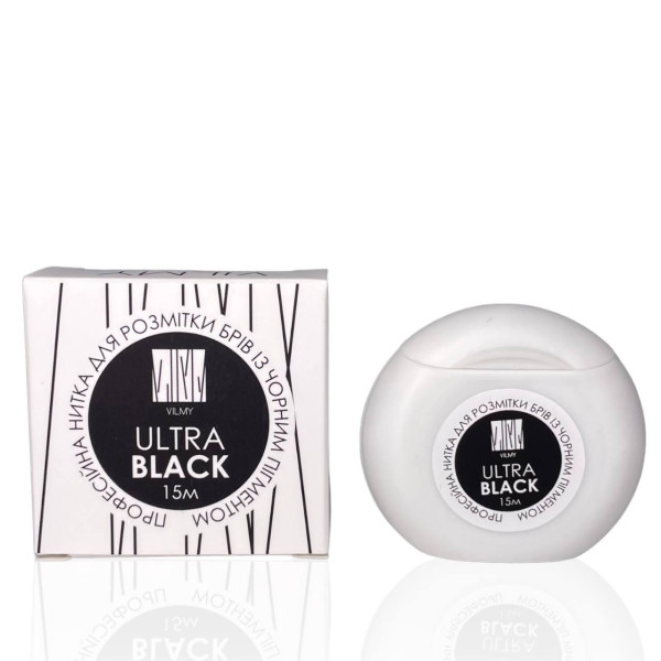 Професійна нитка для розмітки брів VILMY Ultra Black (чорний), 15 м Професійна нитка для розмітки брів VILMY Ultra Black (чорний), 15 м