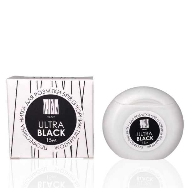Професійна нитка для розмітки брів VILMY Ultra Black (чорний), 15 м