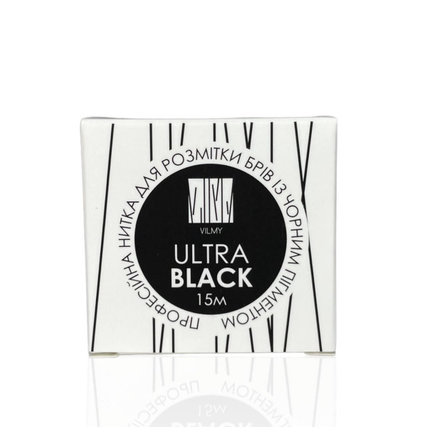 Професійна нитка для розмітки брів VILMY Ultra Black (чорний), 15 м