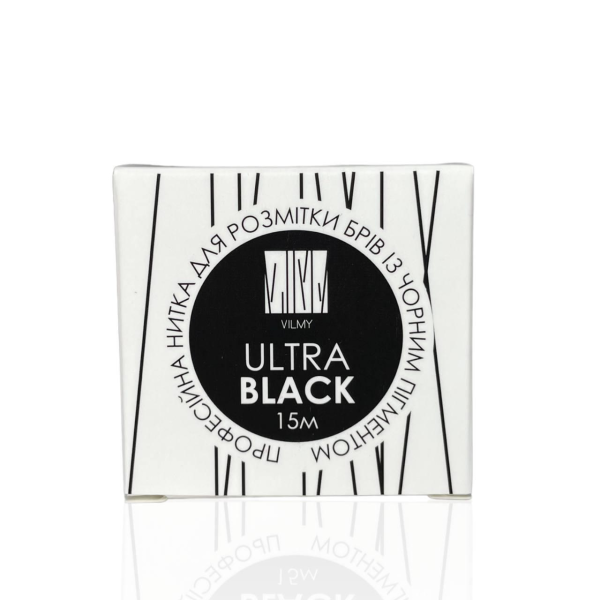 Професійна нитка для розмітки брів VILMY Ultra Black (чорний), 15 м