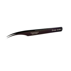 Пінцет для нарощування вій прямий Дельфін Design Lashes, чорний (6)