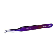 Пінцет для нарощування вій міні L 6мм Design Lashes, фіолетовий (18)