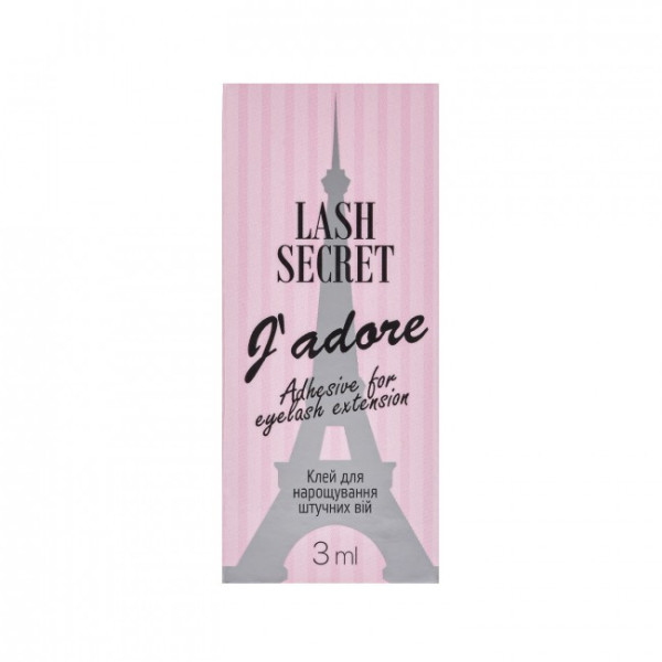 Клей для нарощування вій Lash Secret Jadore 3 мл (1 сек), чорний Клей для нарощування вій Lash Secret Jadore 3 мл (1 сек), чорний
