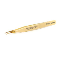 Пінцет для нарощування вій міні L 3 мм Design Lashes, жовтий (19)
