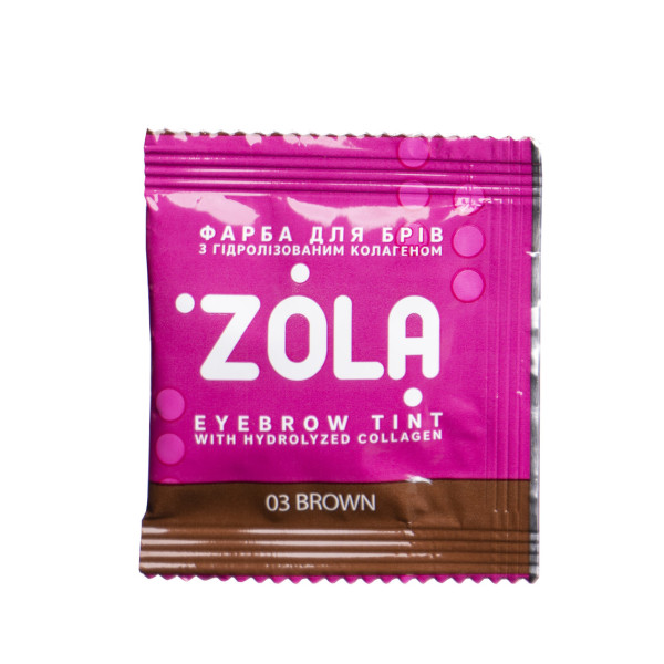 Фарба для брів з колагеном у саше ZOLA Eyebrow Tint With Collagen - 03 Brown (Коричнева), 5 мл