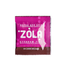 Фарба для брів з колагеном у саше ZOLA Eyebrow Tint With Collagen - 04 Dark brown (Темно-коричнева), 5 мл