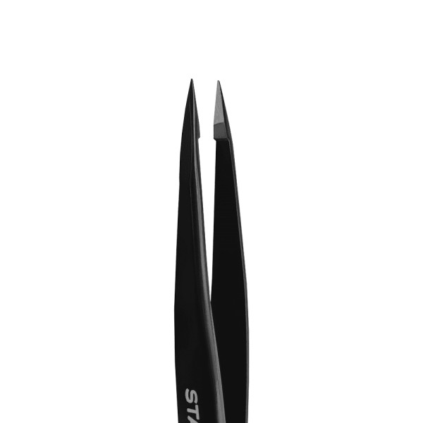 Пінцет для брів точовий Staleks Expert 11 type 5, чорний Пінцет для брів точовий Staleks Expert 11 type 5, чорний