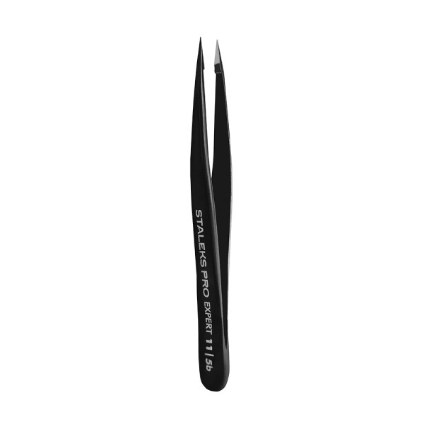 Пінцет для брів точовий Staleks Expert 11 type 5, чорний Пінцет для брів точовий Staleks Expert 11 type 5, чорний