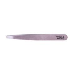 Пінцет для брів ZOLA Silver (скошений)