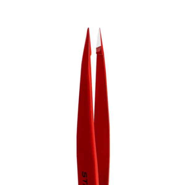Пинцет для бровей Staleks Expert 11 Type 5r (точечный), красный