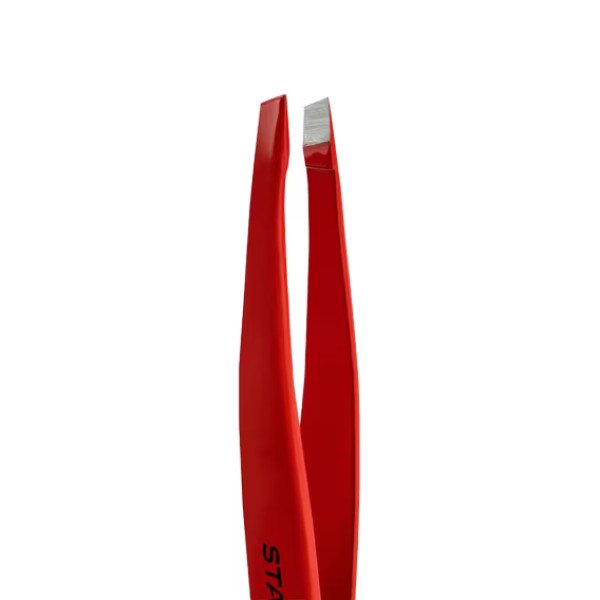 Пинцет для бровей Staleks Expert 11 Type 4r (скошенный), красный