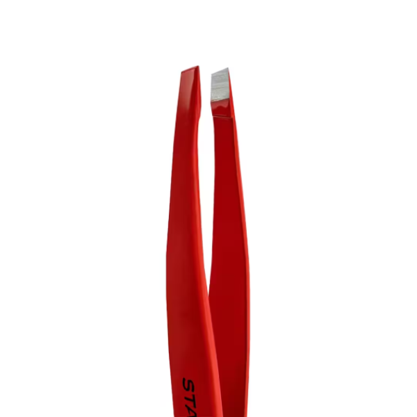 Пинцет для бровей Staleks Expert 11 Type 4r (скошенный), красный