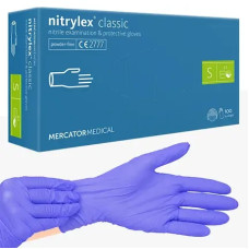 Нітрилові рукавички Nitrylex Classic, блакитні S