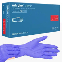 Нітрилові рукавички Nitrylex Classic, блакитні L