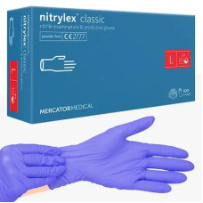 Нітрилові рукавички Nitrylex Classic, блакитні L