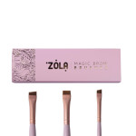 Набір пензликів для фарбування брів ZOLA MAGIC BROW BRUSHES (світло-рожевий)