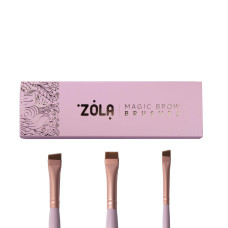 Набір пензликів для фарбування брів ZOLA MAGIC BROW BRUSHES (світло-рожевий)