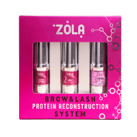 Набір складників для ламінування брів та вій ZOLA Brow&Lash Protein Reconstruction System (1,2,3 по 10 мл)
