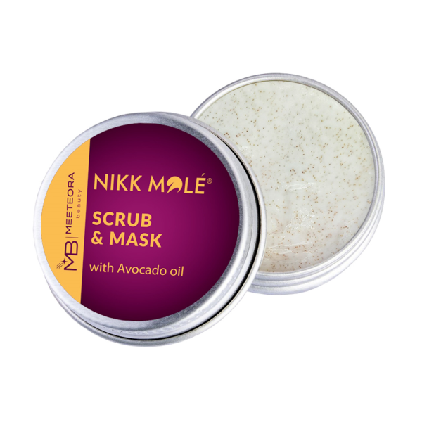 Скраб-маска з маслом авокадо Scrub & mask with Avocado oil Nikk Mole, 40 г