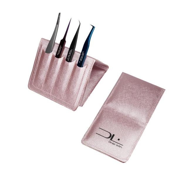 Чохол підставка на 4 пінцети Design Lashes, пудровий