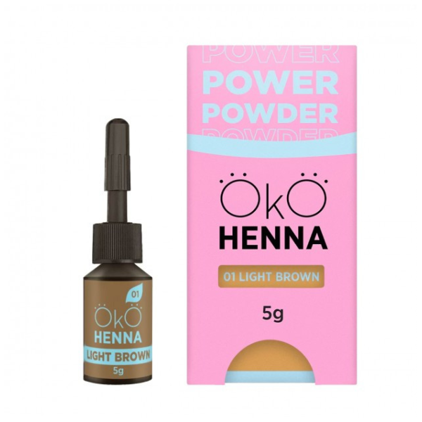 Хна для бровей OKO Power Powder, 01 Light Brown, 5 г
