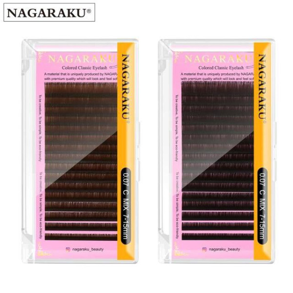 Вії Nagaraku Mix (темно-коричневий) 0.10CC Нагараку мікс Вії Nagaraku Mix (темно-коричневий) 0.10CC Нагараку мікс