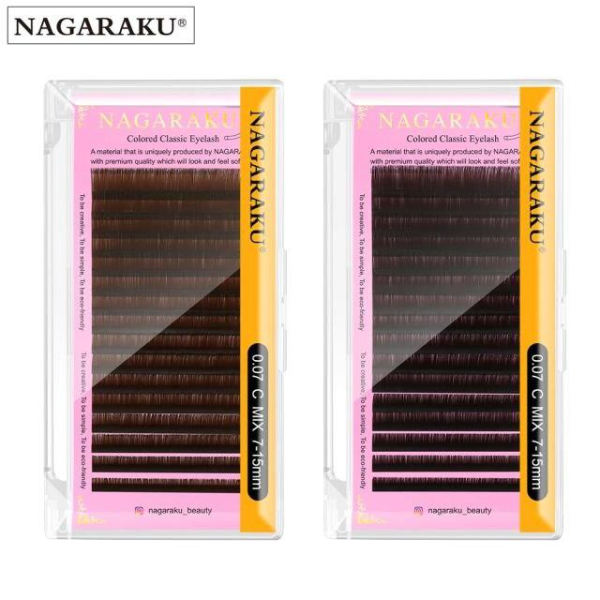 Вії Nagaraku Mix (коричневий) 0.10D Нагараку мікс