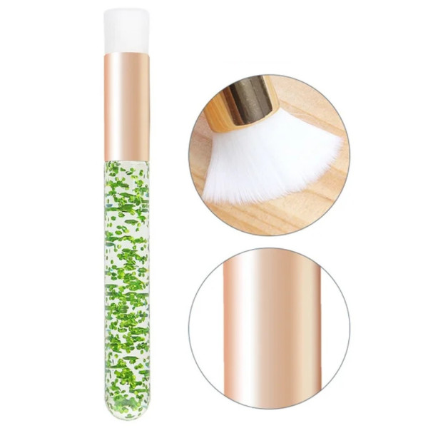 Пензель для миття вій і брів (зелений глітер)