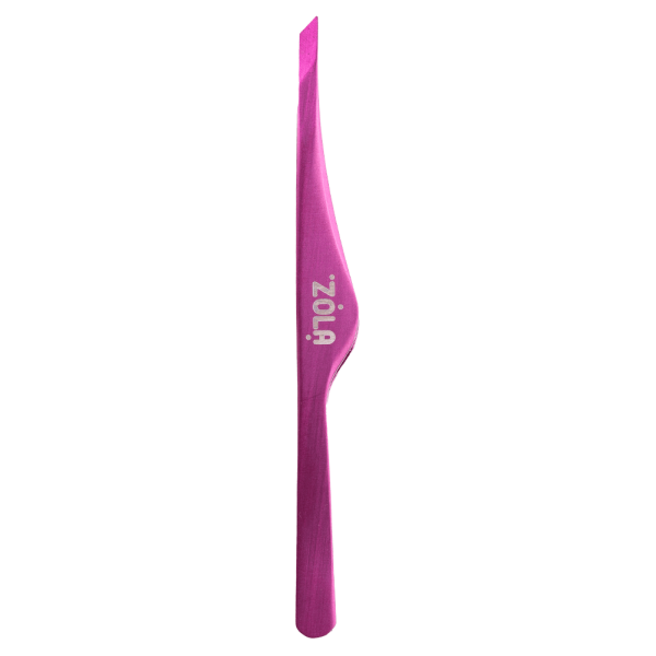Пінцет скошений професійний для брів ZOLA PINK