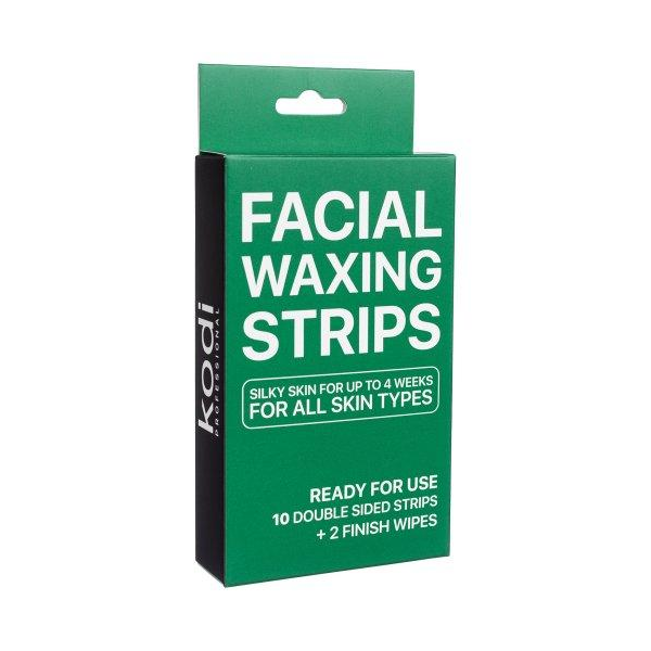 Восковые полоски для лица Kodi Facial waxing strips (10 двухсторонних полосок+2 финишные салфетки)