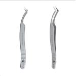 Пинцет профессиональный с насечками для ресниц Staleks Pro EXPERT 45 TYPE 2 (L-образний, 40')