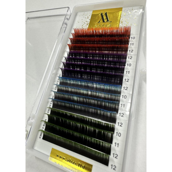 Вії ALIAS Color MIX Red Ombre/Violet Ombre/Blue Ombre/Green Ombre С 0,07(10 - 12 мм) Вії ALIAS Color MIX Red Ombre/Violet Ombre/Blue Ombre/Green Ombre С 0,07(10 - 12 мм)