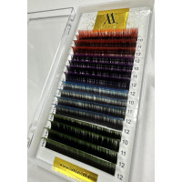 Вії ALIAS Color  MIX Red Ombre/Violet Ombre/Blue Ombre/Green Ombre СС 0,07(10 - 12 мм)