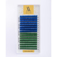 Вії ALIAS Color MIX Blue/Green CC 0.07 - 12 мм