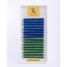 Вії ALIAS Color MIX Blue/Green C 0.07 - 12 мм