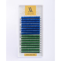 Ресницы ALIAS Color MIX Blue/Green C 0.07 - 12 мм