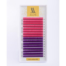 Вії ALIAS Color MIX Pink Neon/Violet C 0.07 - 12 мм