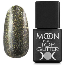Топ для гель лаку - Moon Full Top Glitter Gold №02, 8 мл (без липкого шару)