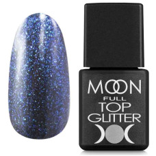 Топ для гель лаку - Moon Full Top Glitter Blue №04, 8 мл (без липкого шару)