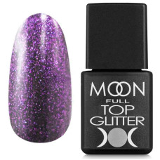Топ для гель лаку - Moon Full Top Glitter Violet №05, 8 мл (без липкого шару)