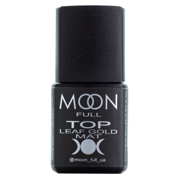 Матовый топ для гель лака с поталью - Moon Full Top Leaf Gold Matt, 8 мл (без липкого слоя)