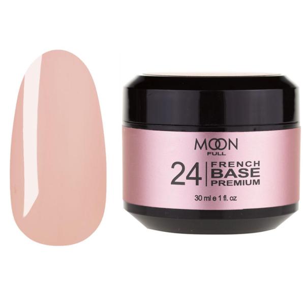 Камуфлююча база - Moon Full Base French Premium №24, 30 мл (бежево-рожевий)