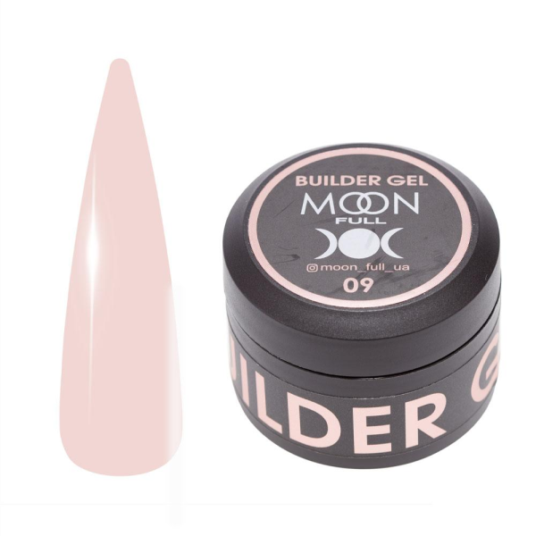 Моделирующий гель Moon Full Builder Gel №09 бело-розовый, 30 мл