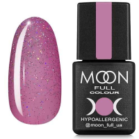 Гель-лак Moon Full color Gel polish №306 розовый полупрозрачный с разноцветным шиммером, 8 мл