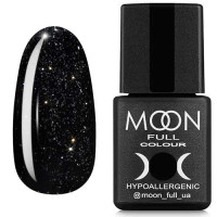 Гель-лак Moon Full color Gel polish №319 чорно-зелений з сріблястим шиммером, 8 мл