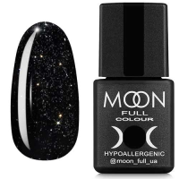 Гель-лак Moon Full color Gel polish №319 черно-зеленый с серебристым шиммером, 8 мл